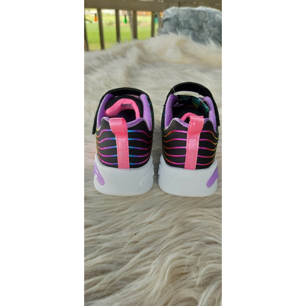 3911) Skechers Kid's S Lights : Wavy Beams Black Multicolor Shoes Size US 3 - Picture 4 of 9